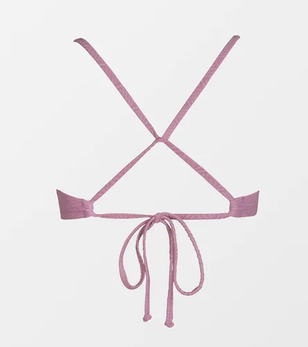 Miniatura 34 de CUPSHE - Parte superior de bikini para mujer; traje de baño superior con diseño cruzado, tirantes delgados y escote en V