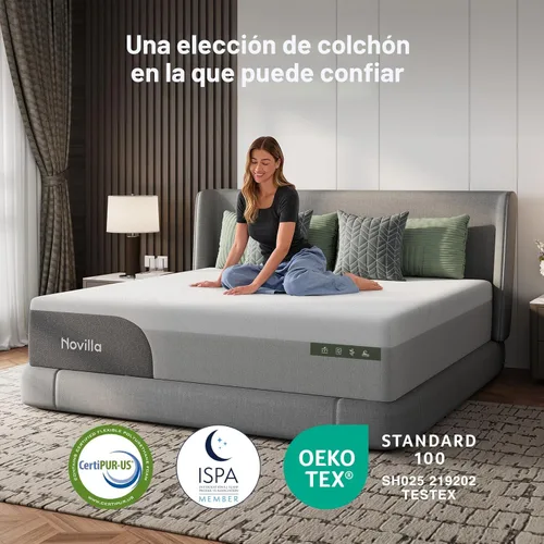 Miniatura 7 de Novilla Bliss - Colchón refrescante individual de 10 pulgadas, colchón de espuma viscoelástica con infusión de gel, tamaño individual en una caja