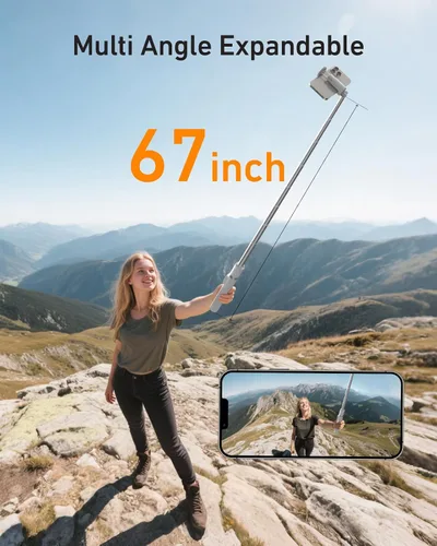 Miniatura 5 de Trípode automático para iPhone, TELESIN Trípodes de teléfono de apertura automática con control remoto para TikTok Scrolling & Zoom, palo selfie