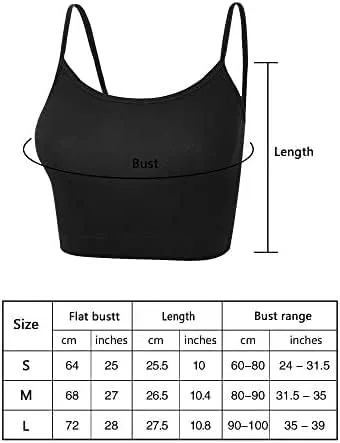 Miniatura 3 de Paquete de 4 camisetas cortas sin mangas para mujer, camiseta corta con tirantes delgados, camiseta básica deportiva, media camisola
