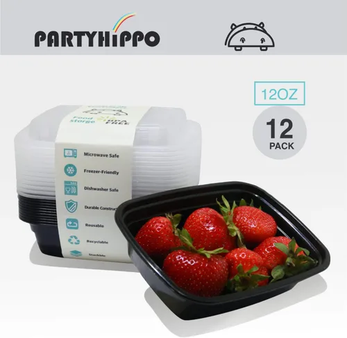 Miniatura 3 de Recipientes pequeños para preparación de comidas, tapas individuales, paquete de 12 unidades, 12 onzas, almacenamiento de alimentos, sin BPA