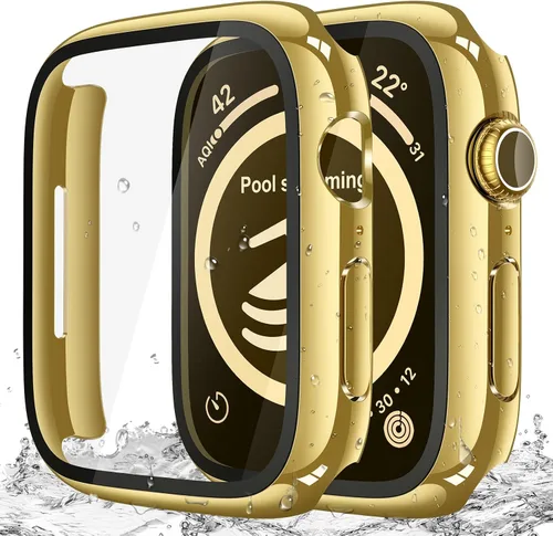Miniatura 15 de Misxi Paquete de 2 fundas impermeables con botón diseñadas para Apple Watch Series 3 Series 2 de 38mm, funda rígida de policarbonato anticaídas