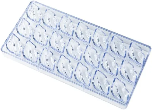 Miniatura 2 de Pastry Tek - Molde para labios de chocolate de 10.8 x 5.3 pulgadas, 1 molde de labios apto para congelador, 21 cavidades, fácil liberación, molde