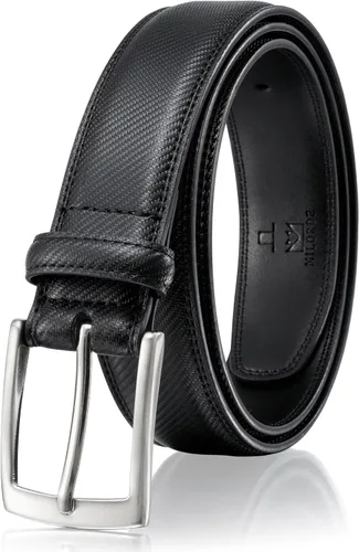 Miniatura 10 de MILORDE Cinturón de vestir de cuero genuino para hombre, hecho a mano, 100% cuero de vaca, diseños clásicos y modernos para trabajo, negocios y uso