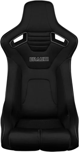 Miniatura 2 de Braum Serie Elite-R Asientos de carreras – Asiento de cubo fijo con respaldo de fibra de carbono – Tela negra y tubería + Montaje inferior