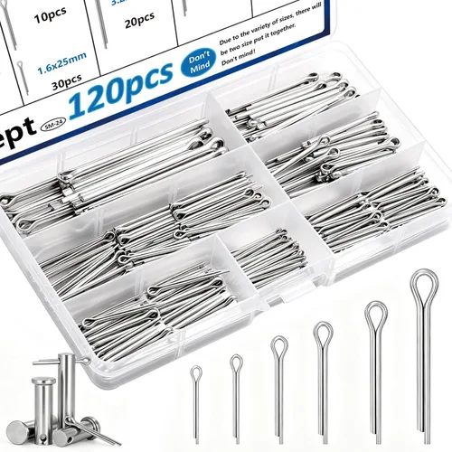 Miniatura 6 de 105 pines de chaveta de acero inoxidable 304 7 valores R Pasador de chaveta utilizado para sistema de bloqueo de enganche, camiones, motor