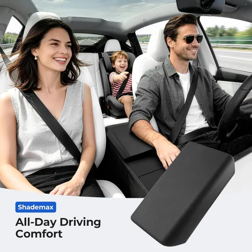 Miniatura 6 de Shademax Center Console Armrest Cover for Tesla Model Y Juniper 2025-2026 / Model 3 Highland 2024-2026 Non-Slip Waterproof Armrest Box Lid Pad
