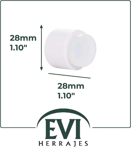 Miniatura 2 de EVI - Topes de puerta Tope de manija de puerta blanco – Adhesivo y cierre de tornillo – Caucho protector – Tope de puerta de pared de 1.1 x 1.1