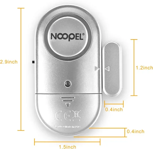 Miniatura 5 de Alarmas de puerta cuando se abren, paquete de 2 unidades, nueva versión con dos niveles de volumen, sensores de alarma de ventana NOOPEL para niños