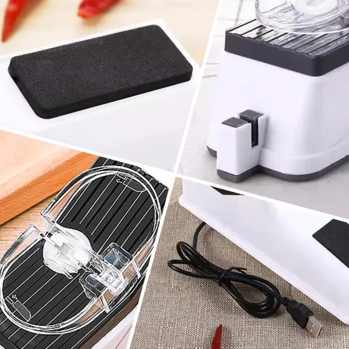 Miniatura 5 de Afilador de cuchillos eléctrico, afilador de cuchillos profesional para cuchillos de cocina, afilador automático de cuchillos, 5 segundos
