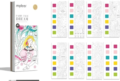 Miniatura 8 de MiDeer Libro de Pintura de Acuarela de Bolsillo para Niños de 4-8+ Años, Pintura Sin Desorden con Libros para Colorear con Agua, Kit de Acuarela