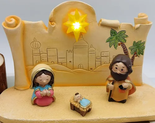 Miniatura 7 de Decoración Navideña Juego de Natividad en Miniatura, 11 piezas Juego de Figuras Religiosas de Decoración Navideña Incluye Escena del Establo