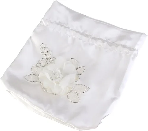 Miniatura 8 de ULTNICE Bolso de mano con cordón para boda, bolso de satén nupcial, Blanco