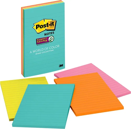 Miniatura 15 de Notas con pegamento Post-it Recycled, de 4 x 6 pulg., Colección Bali, 4 pads/paquetes, 45 hojas (4621-SSNRP), Rio de Janeiro Collection Surtido Ultra