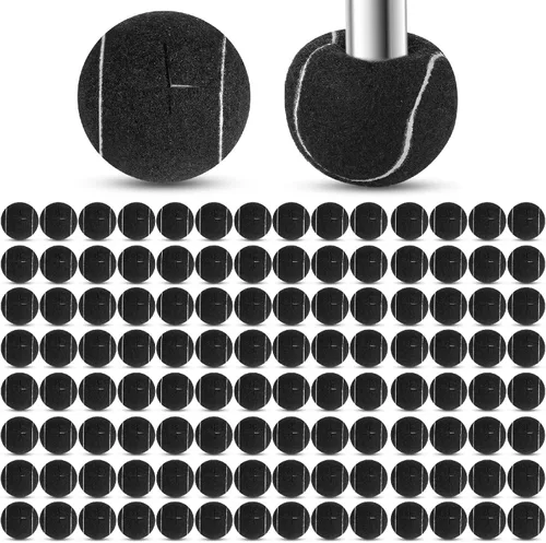 Macarrie 250 pelotas de tenis precortadas para sillas, sillas de pelota de tenis, cubiertas de pies, pelotas para patas de muebles, para aula, Negro