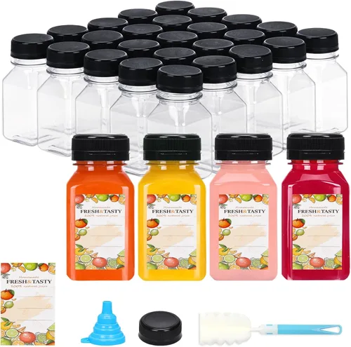Miniatura 18 de TOMNK 12pcs 2oz Plastic Shot Juice Bottles with Caps, Reusable Clear Bulk Beverage Containers for Ginger Shot, Juice, Milk and Other Beverages
