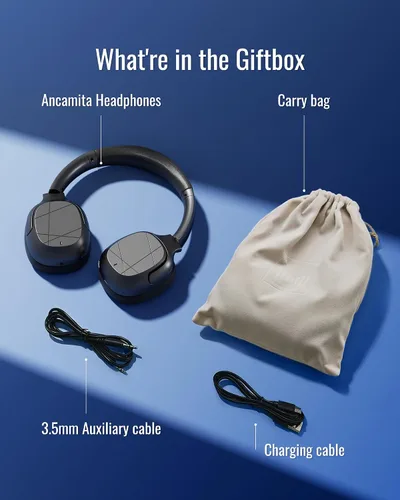 Miniatura 7 de Auriculares híbridos con cancelación activa de ruido, Bluetooth inalámbrico sobre la oreja, tiempo de reproducción ANC de 50 horas, giratorio