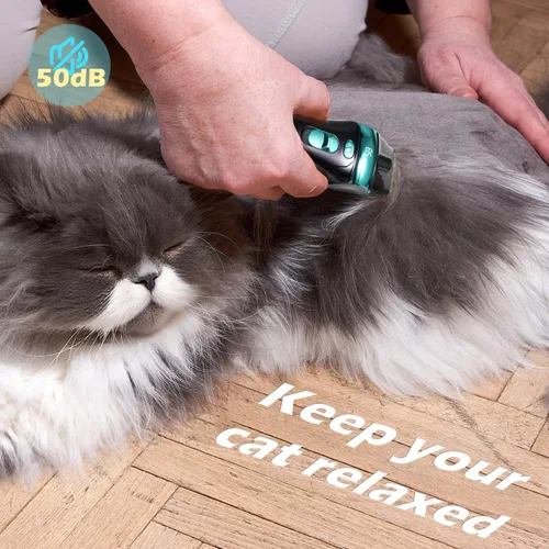 Miniatura 3 de Cortapelos para gatos con hoja 5 en 1, kit de aseo para gatos, recortadora de pelo recargable inalámbrica, cuchilla de acero inoxidable desmontable
