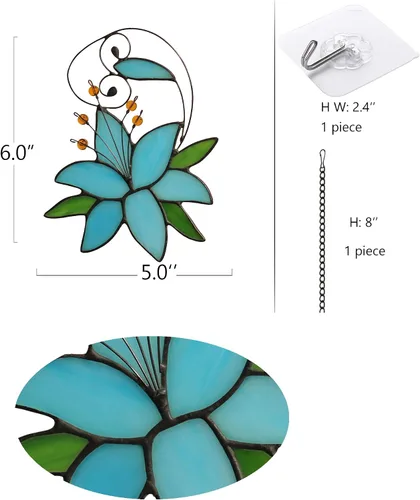 Miniatura 5 de Regalo de flores de lirio para mujeres, regalos de amor para el día de la madre, aniversario, regalo de cumpleaños floral para ella, vidrieras