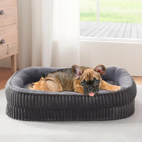 Miniatura 10 de Cama ortopédica para perros de razas medianas y grandes, sofá cama para perros con espuma de celda de huevo de alta densidad con cuatro lados