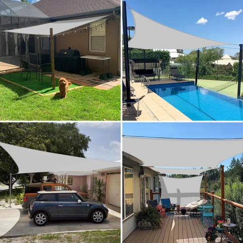 Miniatura 2 de E&K Sunrise 12 x 12 pies Toldo tipo vela impermeable para exteriores, rectangular, con protección UV, para pérgola, patio, jardín, terraza