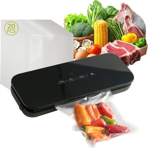 Miniatura 10 de THETCHRY Sellador al vacío para alimentos, 65 kpa de potencia de succión de precisión 6 en 1, ahorrador de alimentos rápido y compacto con 20 bolsas
