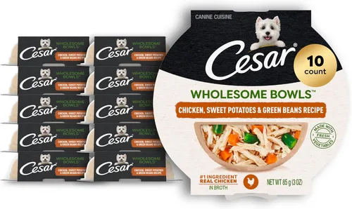 Miniatura 14 de Cesar Wholesome Bowls - Comida húmeda para perros adultos, carne de res, pollo, patatas moradas y zanahorias, comida húmeda para perros, 3 oz. por