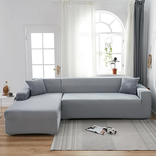 Miniatura 25 de Konsilsa Funda elástica para sofá en forma de L, funda completa para sofá de 1/2/3/4 plazas, protector de muebles suave, antideslizante, lavable a