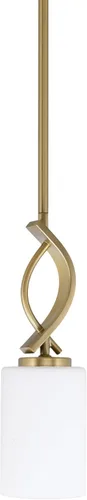 Miniatura 128 de Toltec Lighting Cavella Stem Colgado Mini colgante, acabado grafito, vidrio de muselina blanca de 4 pulgadas