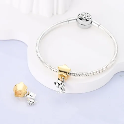 Miniatura 83 de MULA - Dijes de plata de ley 925 para pulseras y collares, colgantes de letras para la familia, cuentas de viaje en avión, dijes de árbol