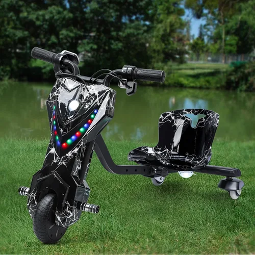 Miniatura 9 de Triciclo de deriva, triciclo de deriva de rueda grande para mayores de 8 años, con marco de acero fuerte, triciclo para niños con asiento ajustable
