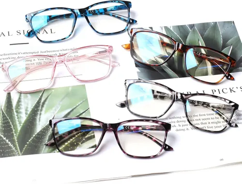 Miniatura 7 de SIGVAN Lentes de lectura para mujer, con bloqueo de luz azul, bisagra de resorte, diseño de moda, lentes con estampado para mujer Mezcla C5