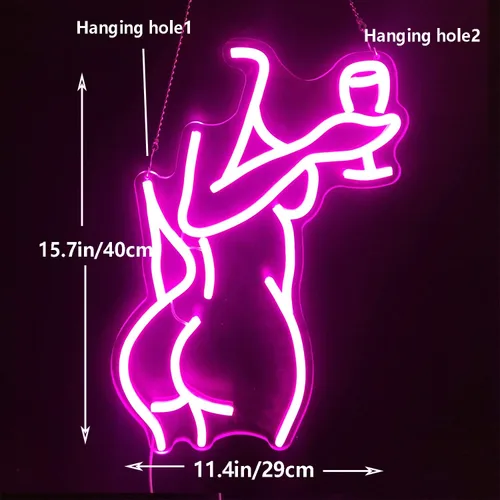 Miniatura 5 de Letrero de Neón de Dama de Espalda Letrero LED Regulable de Dama Letrero de Neón de Mujer Luz de Neón Letreros de Neón de Dama Sexy para Dormitorio