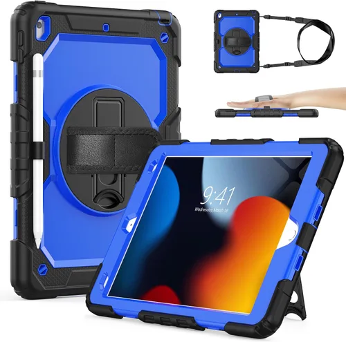 Miniatura 10 de SIBEITU Funda compatible con iPad de 9ª/8ª/7ª generación con protector de pantalla para bolígrafo, funda para iPad de 10.2 pulgadas, funda