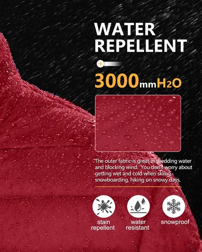 Miniatura 5 de Outdoor Ventures Chaqueta de invierno acolchada ligera y plegable para hombre, con aislamiento, para nieve, esquí, senderismo, viajes