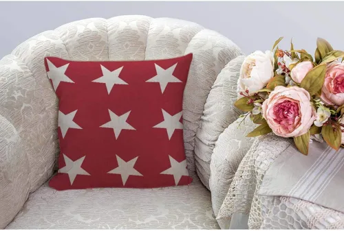 Miniatura 2 de HGOD DESIGNS Funda de almohada de estrella blanca, diseño abstracto de estrellas de Estados Unidos sobre fondo rojo, fundas de almohada decorativas