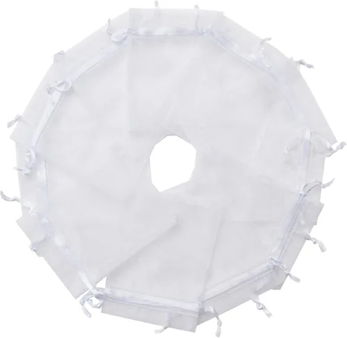 Miniatura 2 de 100 bolsas de organza blanca de 2 x 3 pulgadas, bolsas de regalo con cordón transparente, bolsas de joyería, bolsas de regalo de boda, fiesta