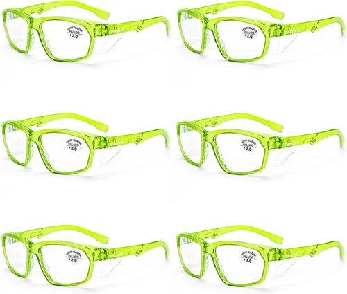Miniatura 47 de ProtectX Lentes de lectura elegantes para mujeres y hombres, antivaho y antiarañazos, protección UV, gafas de seguridad antiimpactos