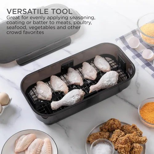 Miniatura 6 de COOK WITH COLOR Tazón Plegable para Rebozar - Recipiente Agitador para Rebozar Sin Ensuciar - Ideal para Pescado Frito, Pollo Frito, Aros de Negro