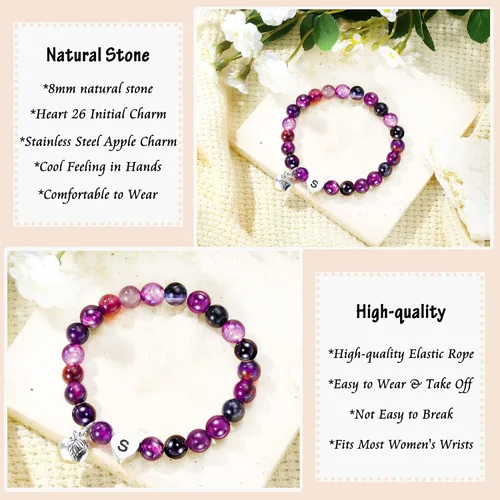 Miniatura 4 de M MOOHAM Regalos para profesores para mujeres, regalos de agradecimiento para profesores, pulseras de piedra natural para profesores, pulseras