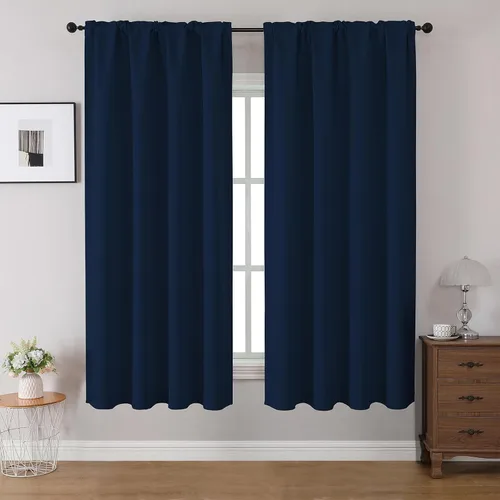 Miniatura 35 de CUCRAF Cortinas opacas de 45 pulgadas de largo, juego de 2 paneles para dormitorio, bolsillo para cortinero, cortinas de oscurecimiento