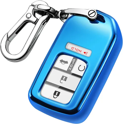 Miniatura 9 de QBUC Funda para llavero Honda con llavero, TPU suave, protección completa, compatible con Honda Accord Civic CRV HRV Pilot Odyssey Passport Smart