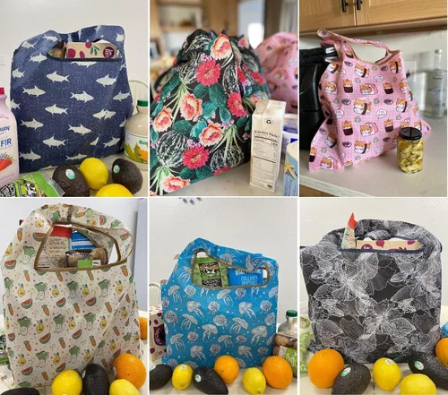 Miniatura 7 de allydrew Bolsas de comestibles reutilizables de nailon plegables grandes