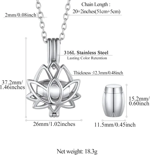 Miniatura 206 de FindChic Collares personalizados con urna para cenizas, barra vertical, gato, luna, reloj de arena, garra de perro, acero inoxidable, chapado en oro