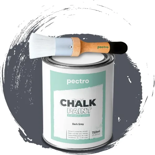 Pintura de tiza para muebles, 25 onzas líquidas (25.4 fl oz) + pincel especial para pintura de tiza, pintura para muebles, sin lijar ni imprimar,