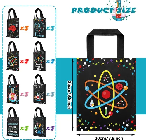 Miniatura 3 de Ferraycle 24 bolsas de recuerdos de fiesta de ciencia, decoraciones de fiesta para el último día de grado, libros, artículos de papelería, bolsa