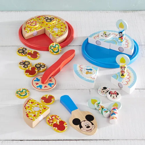 Miniatura 4 de Melissa & Doug Mickey Mouse - Juego de pizza de madera y pastel de cumpleaños (32 piezas) - Play Food