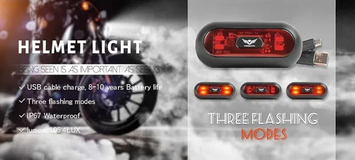 Miniatura 3 de Luz LED para casco de motocicleta, luz de seguridad roja trasera de bicicleta, luz de casco, luces traseras de advertencia, luz de casco para montar