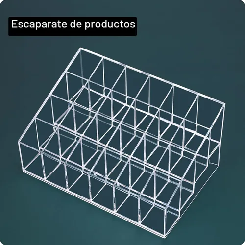 Miniatura 8 de MOSIKER Organizador de lápiz labial, pequeño plástico transparente, compacto, brillo labial, soporte para rímel de muestras de perfume con 24 ranuras
