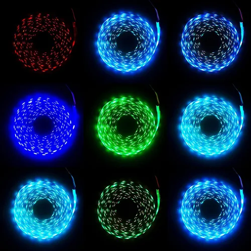 Miniatura 5 de Tira de luces LED de 16.6 pies (16.4 ft) de color RGB con aplicación y control remoto IR 5050 SMD LED 30 luces por metro para dormitorio, hogar